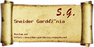 Sneider Gardénia névjegykártya